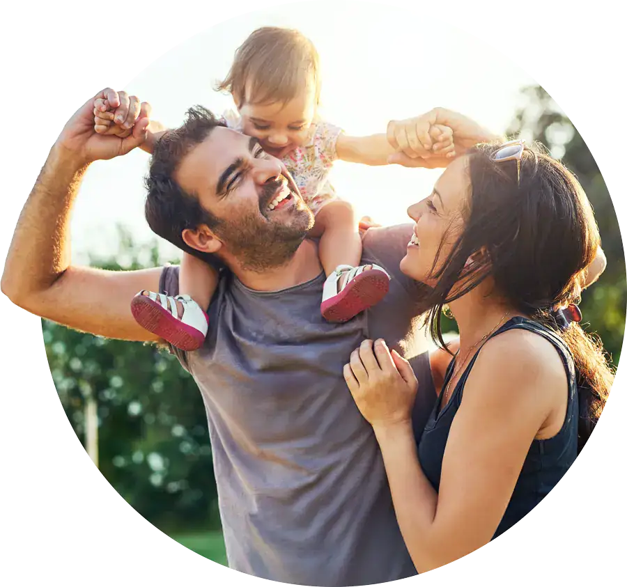 happy family after receiving a loan