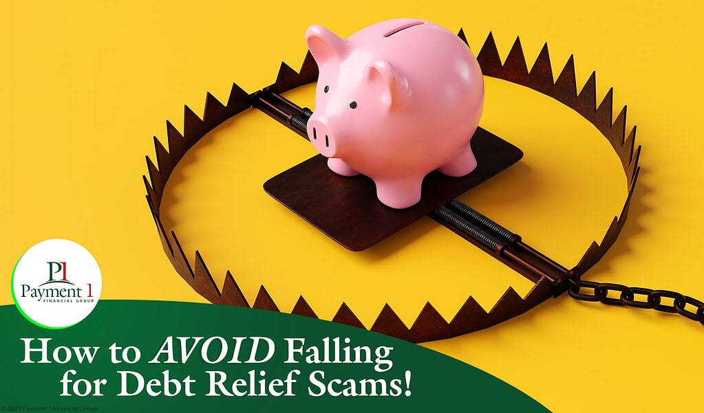 piggy bank on a bear trap indicating a debt relief scam
