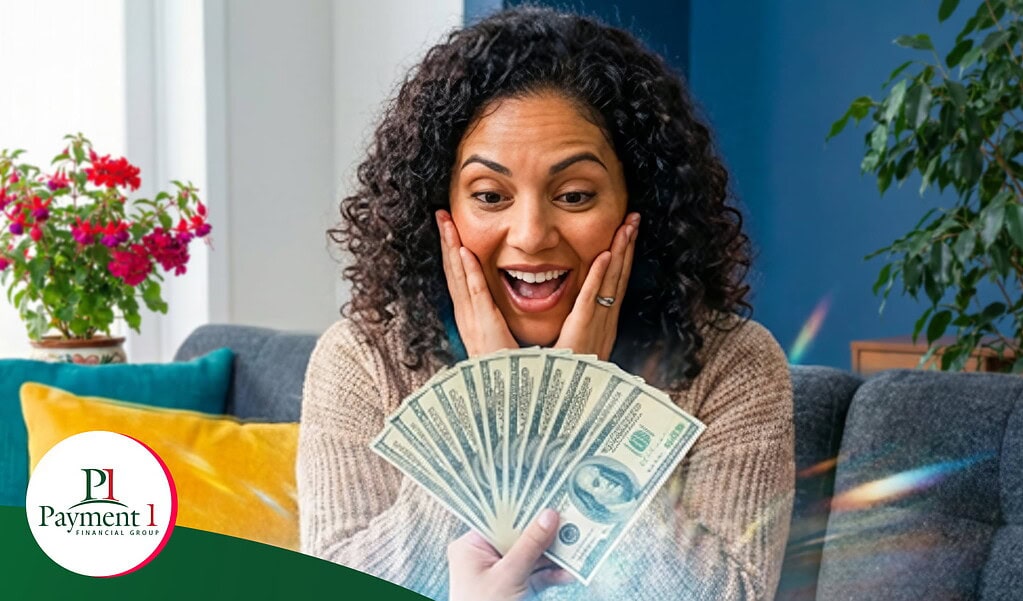 woman receiving a 2026 tax refund advance of $7,500