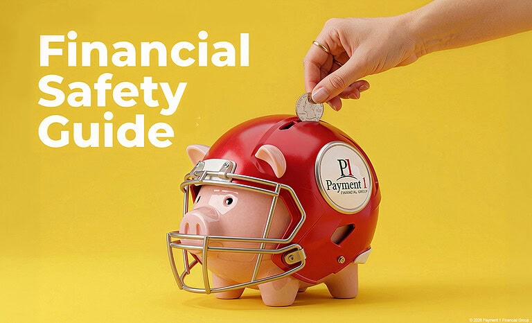 piggy bank in a football helmet signifying financial safety and planning